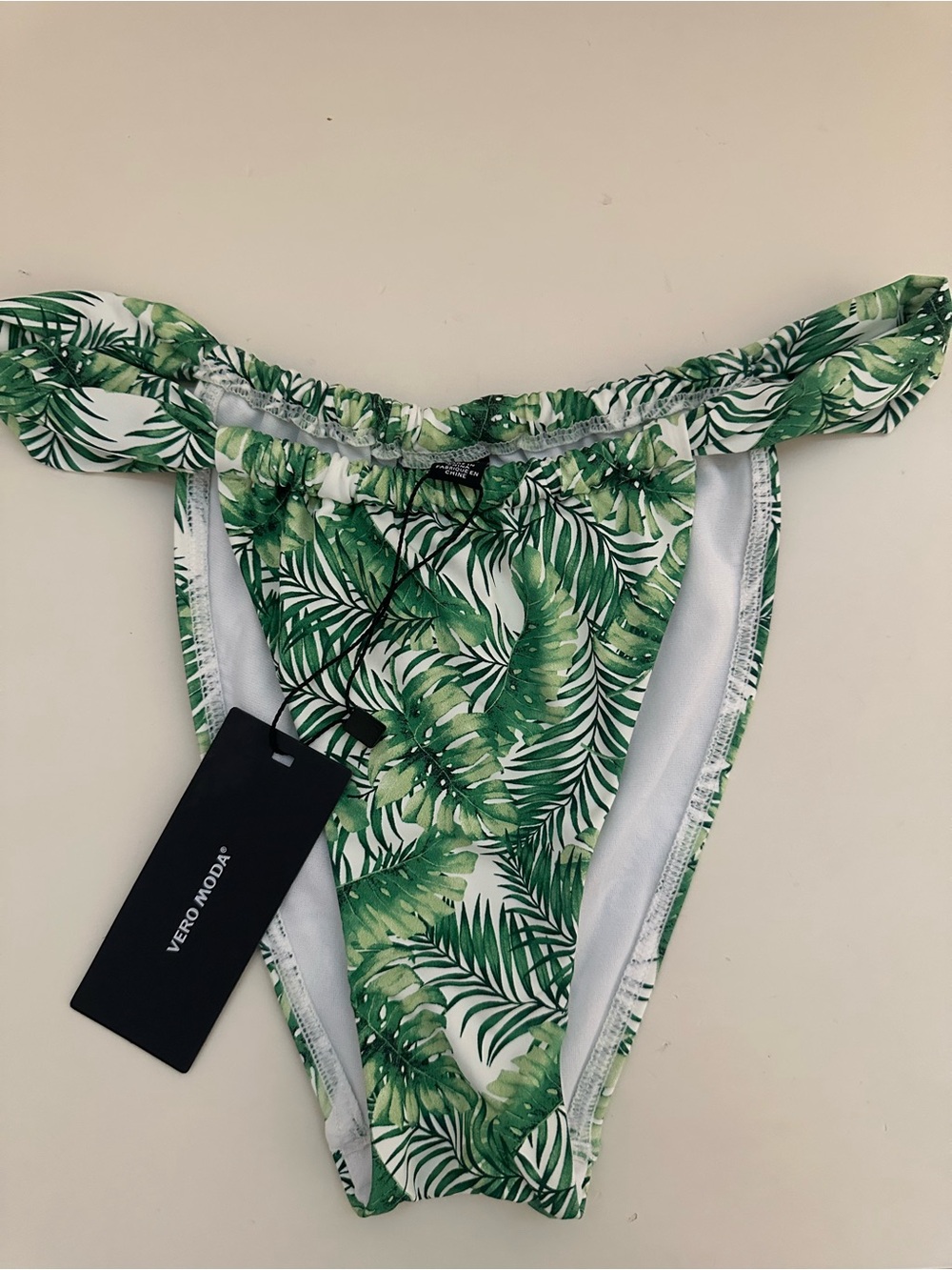 Vero Moda Green Palm Print Bikini Bottom